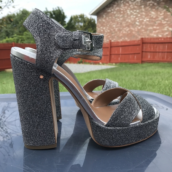 NIB LAURENCE DACADE Rosange 120mm Silver Metallic High Platform Sandals sz 41 - Picture 3 of 11